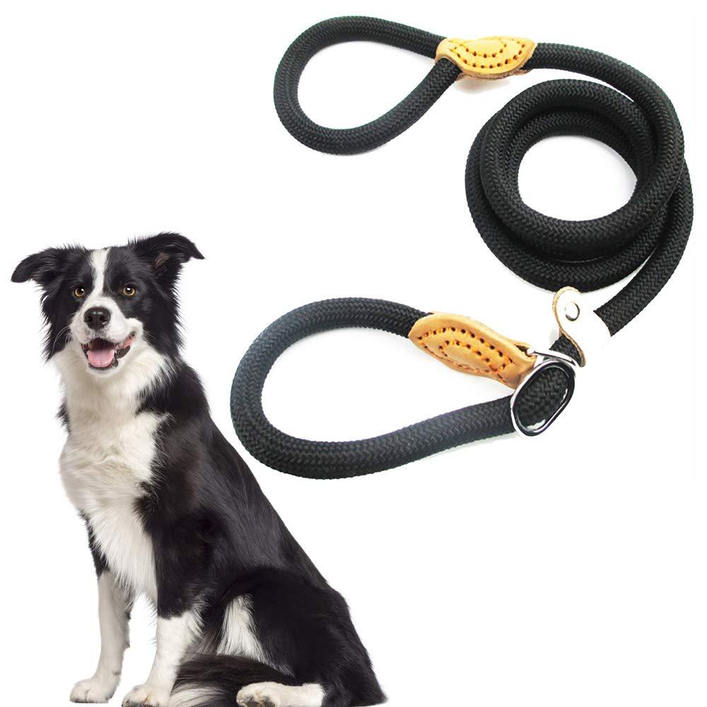 Strong and Durable Braided Rope no Traction Training Lead Traction Anti-Skid Rope, Used for Traction Training Lead Rope for Medium and Large Dogs (Black) Black - PawsPlanet Australia