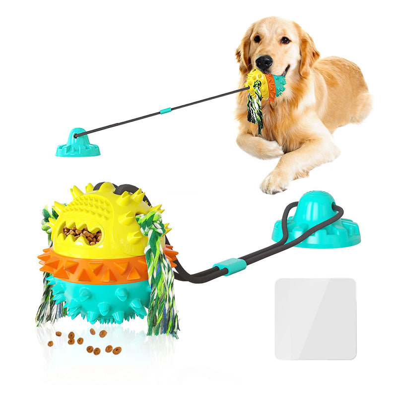 Dog Toys for Aggressive Chewers Suction Cup Tug of War Interactive Puzzle Dogs Toy Indestructible Chew Squeaky Rope Toys for Small Medium Large Dogs with Teeth Cleaning and Food Dispensing Features - PawsPlanet Australia
