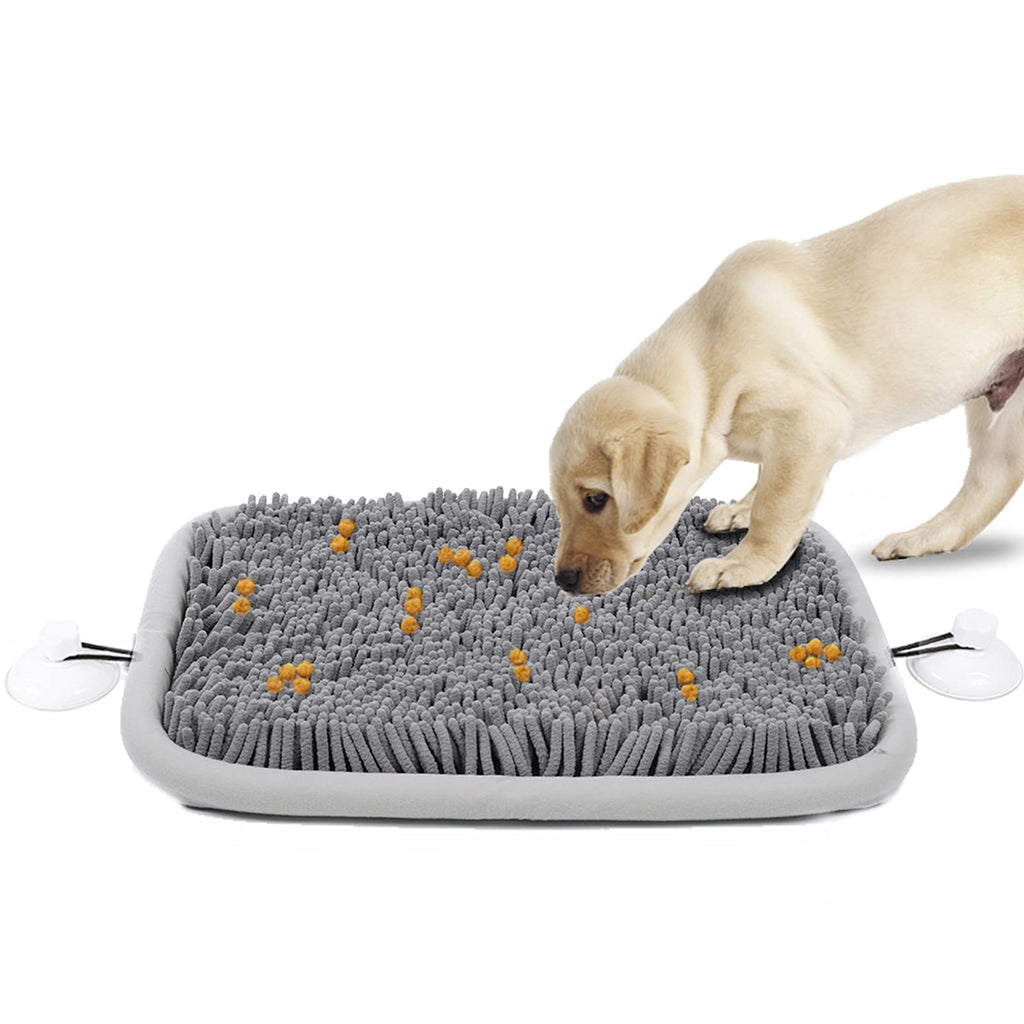 Pet Team Gray Snuffle Mat for Dogs(17'' x 21''), Pet Feeding Training Mat, Feeding Slowly，Beneficial to Pet Health,Dog Interactive Puzzle,Consume Pet's Energy 17'' x 21'' - PawsPlanet Australia