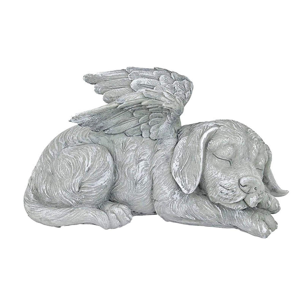 CALIDAKA Dog Angel Pet Memorial Grave Sleeping Angel Dog Memorial Statue Grave Marker Stone with Angel Wings Pet Memorial Stones for Dogs to Honor A Cherished Pet for Outdoor Or Indoor 4.72x1.97x2.36inch grey - PawsPlanet Australia