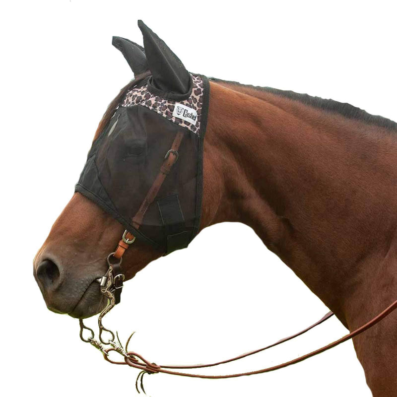 Cashel Quiet Ride Leopard Fly Mask with Ears (Arab/Small Horse) Arab/Small Horse - PawsPlanet Australia