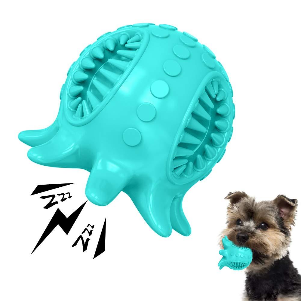 Dog Toy Ball Tooth Cleaning Octopus Shape Jolly Ball for Dogs Chew Squeaky Toys Treat Food Dispensing Ball for Small/Medium Dogs Puzzle Interactive Toy Ball for Puppy (Blue) Blue - PawsPlanet Australia