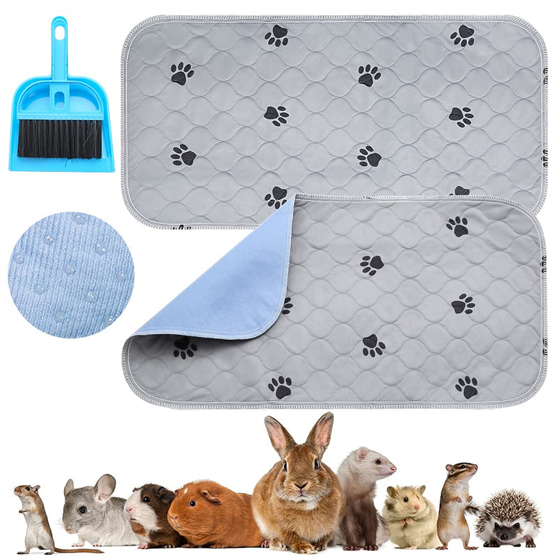 KOOLTAIL 2 Pack Guinea Pig Fleece Cage Liners, One Cleaning Brush and Two Anti-Slip Waterproof Bedding Pads for Small Animals Rabbit 14" x 27 (2 Pack) - PawsPlanet Australia