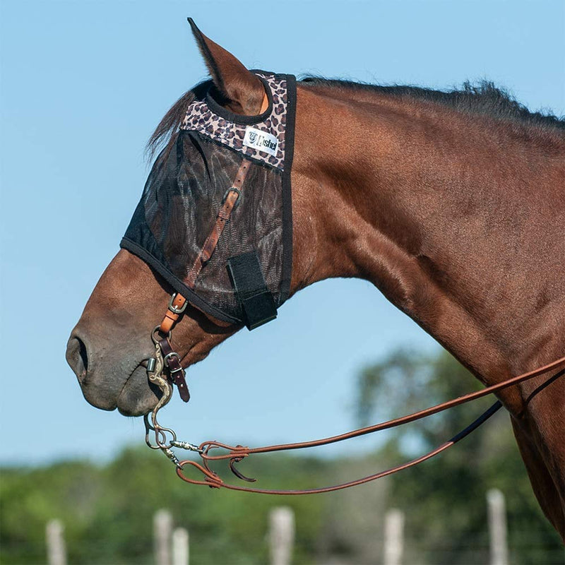 Cashel Quiet Ride Leopard Fly Mask Without Ears (Arab/Small Horse) Arab/Small Horse - PawsPlanet Australia