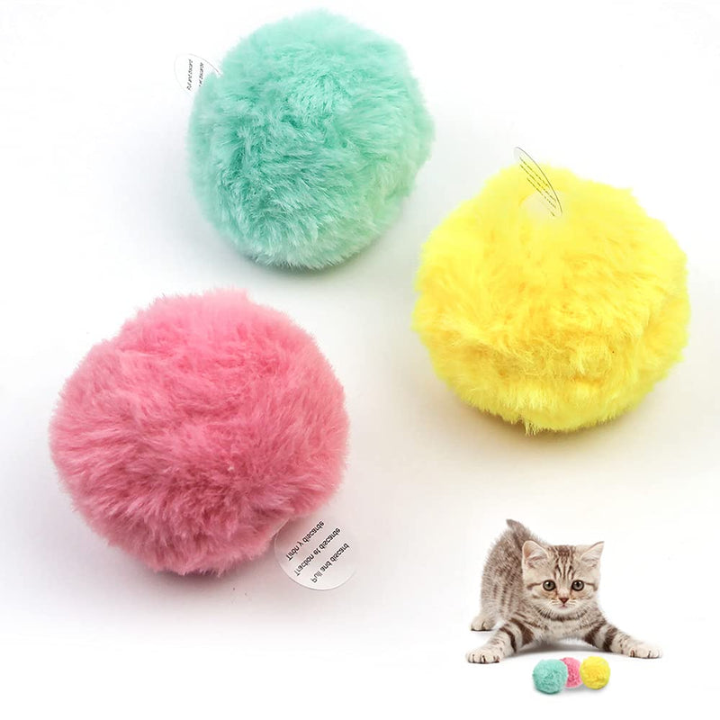 Chirping Balls Cat Toys with Fluff, 3 PCS Catnip Toy Ball, Realistic Animal Sound for Bird, Frog and Cricket, Interactive Cat Ball, Gravity Sensitivity Ball, Funny Kitten Hunting Toy Ball - PawsPlanet Australia