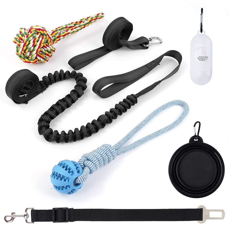 Demigreat Outdoor Hanging Bungee Dog Tug Toy - Durable Interactive Tether Tug Toy - Strong Tugger for Safe & Fun Solo Play, Tug Pull War Toys for Medium to Large Dogs and Puppies with Chew Rope Toy Black - PawsPlanet Australia