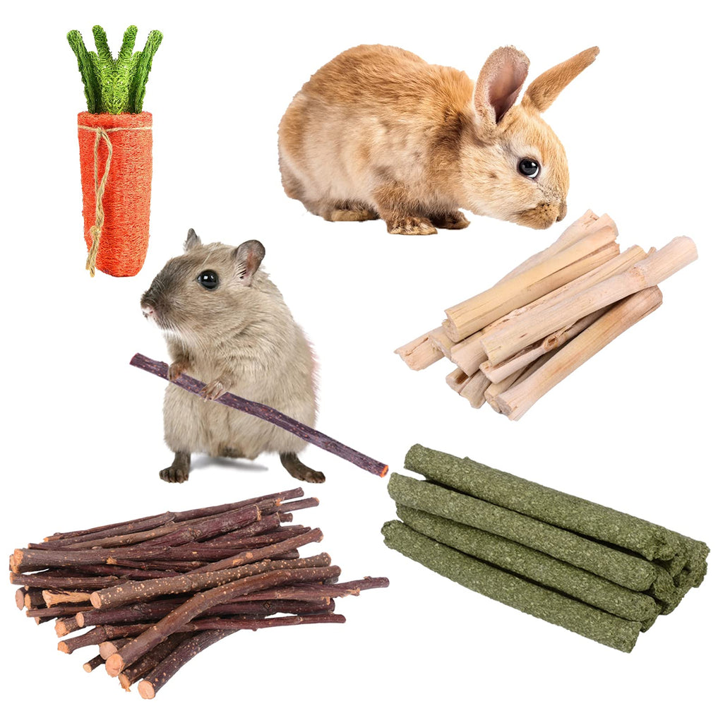 TSLIVE Rabbit Toys, Rabbit, Rabbit Treats, Hamster Toys, Hamster Cage Accessories, Bamboo Sticks, Apple Sticks, Guinea Pig Toys, Small Animal Toys, Bunny Toys, Rabbit Cage Accessories - PawsPlanet Australia