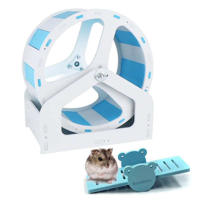 PINVNBY Silent Hamster Exercise Wheels,Quiet Spinner Hamster Runner with Adjustable Stand,Cute Hamster Seesaw,Cage Activity Accessories for Hamsters Guinea Pigs Hedgehogs Gerbils Etc Small Animals Blue - PawsPlanet Australia