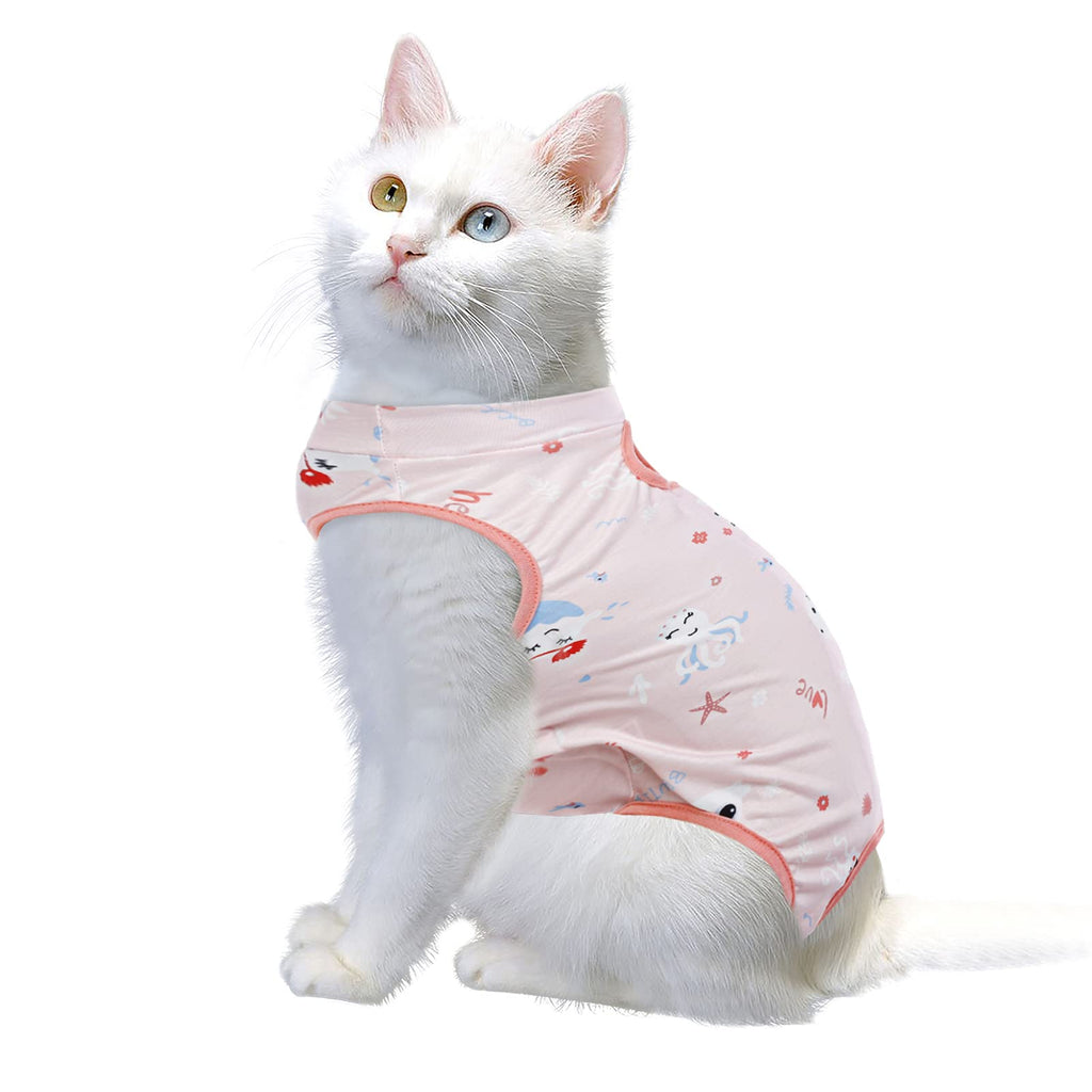SAWMONG Cat Recovery Suit, Cat Professional Recovery Suit After Surgery Small Pink - PawsPlanet Australia