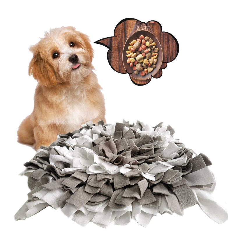 ARELUX Dog Snuffle Puzzle Mat,Pet Slow Food Feeding Mat Great for Stress Release,Nose Work Training Play Toys Encourage Natural Foraging Skills 17.7'' x 17.7'' Grey - PawsPlanet Australia