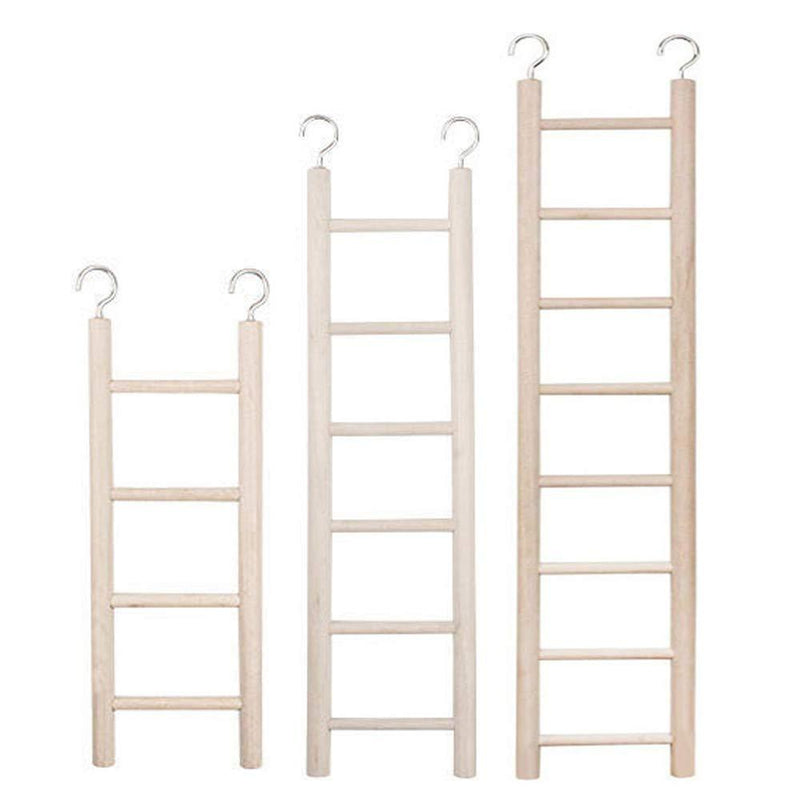 xiaoqun 3 pcs Wooden Ladder for Bird Parrot Ladder Climbing Toy Birdie Basics (4 Step, 6 Step 8 Step) - PawsPlanet Australia