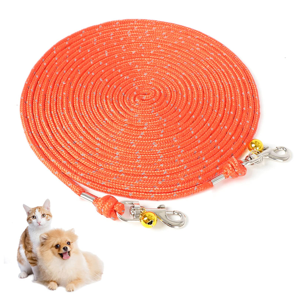 Cat Cable Out Leash 26-feet Escape Proof Walking Leads Long Durable Reflective Extender Training Control Play Yard Backyard Outdoor for Puppy, Kitten, Rabbits and Small Animals, Orange - PawsPlanet Australia