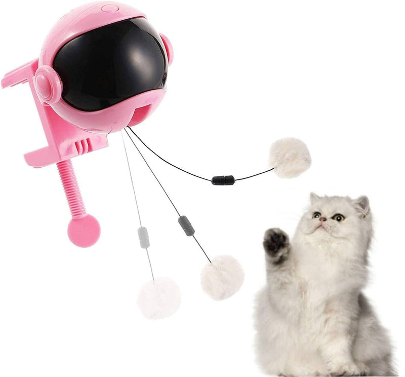 Interactive Cat Toys for Indoor Cats, Automatic Irregular Lifting Interactive Plush Ball, Electronic Ball/Mouse/Feathers Toys for Cats/Kitten, Best Gifts for Your Cats (Pink) Pink - PawsPlanet Australia