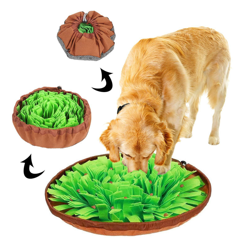 Camfosy Snuffle Mat for Dog Pet Dog Feeding Mat Upgraded Durable Interactive Dog Toys Puppies Nosework Sniffing Bowl Encourages Natural Foraging Skills for pet Fun Game Training Pad Green Normal - PawsPlanet Australia