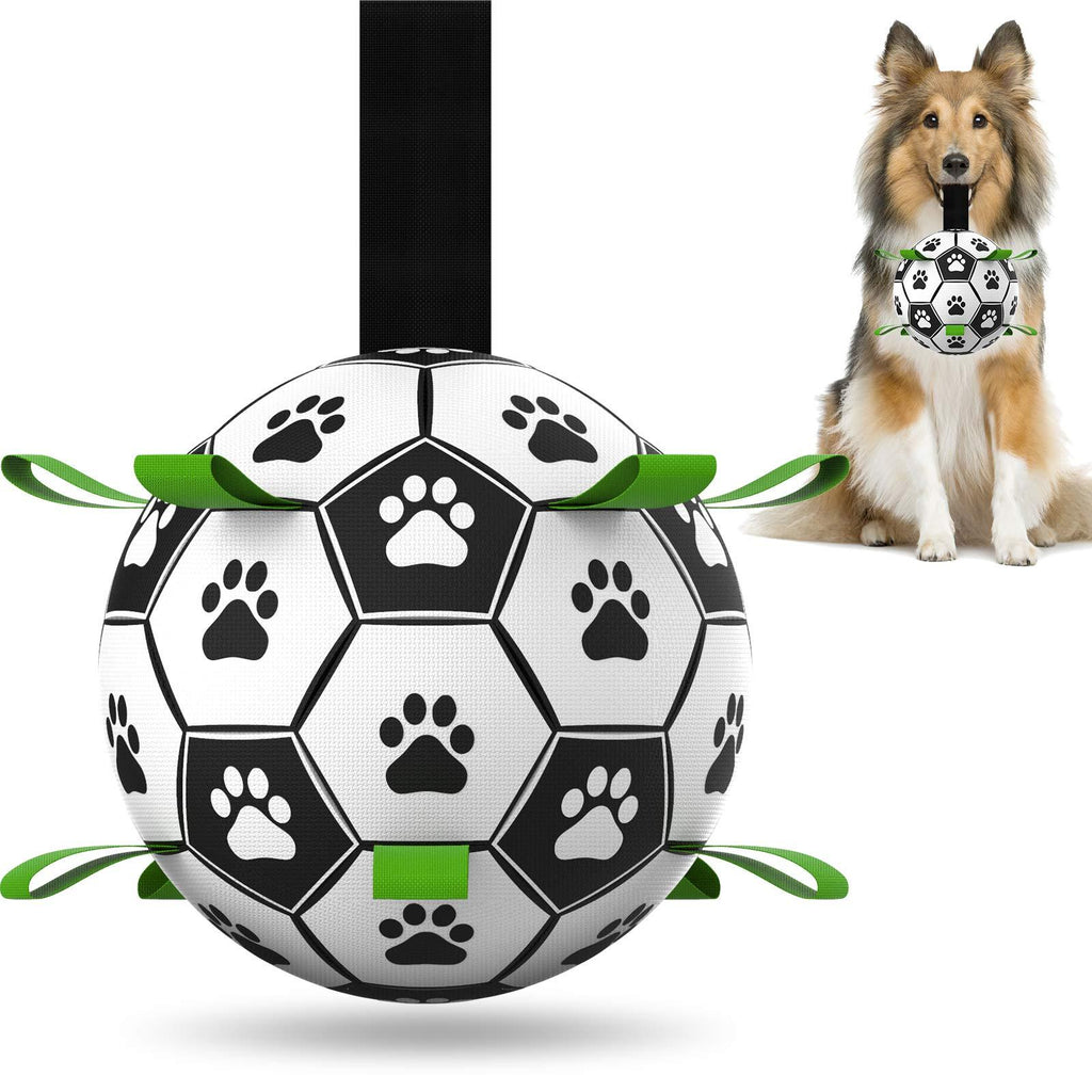 Dog Toys Soccer Balls, Interactive Dog Toys for Tug of War, Dog Tug Toy, Dog Water Toy, Durable Dog Balls for Small & Medium Dogs(6 inch) - PawsPlanet Australia