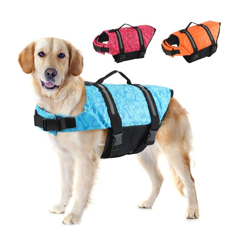 EMUST Dog Life Jackets, Reflective & Adjustable Preserver Vest with Enhanced Buoyancy & Rescue Handle for Swimming XX-Small Blue - PawsPlanet Australia