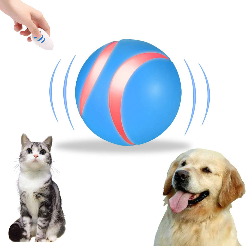 Smart Interactive Pets Ball Automatic Dog Ball Toy Remote Control Pet Toy Ball with USB Rechargeable Dog Self Entertainment Toy Exercise Chaser Ball with RGB LED Light Blue - PawsPlanet Australia