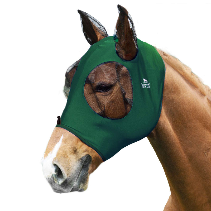Harrison Howard Horse Fly Mask-Deep Green (M; Cob) (M; Cob) Deep Green - PawsPlanet Australia