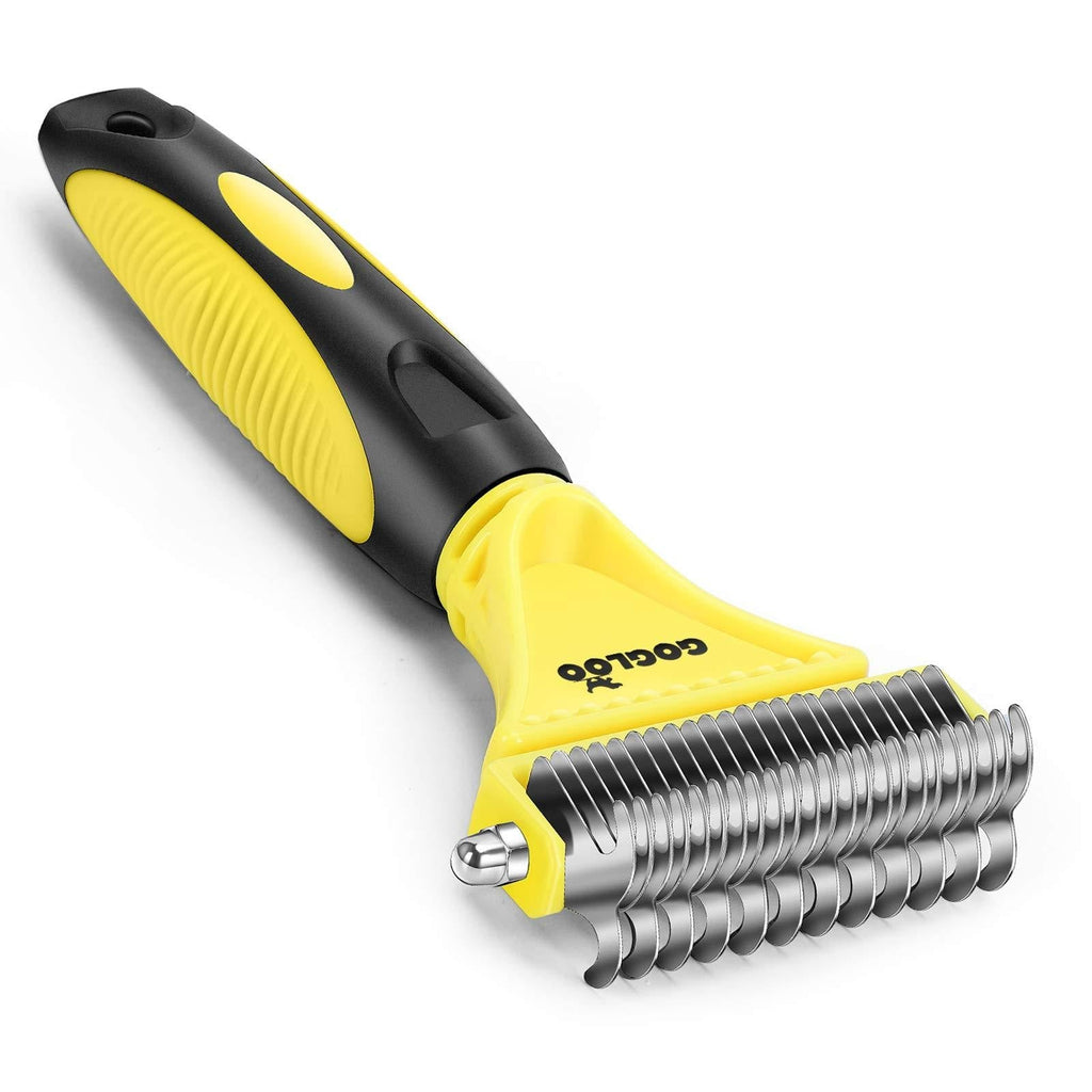 Gogloo Premium Undercoat Rake for Dogs & Cats，Quick & Easy Dematting Tool,Safe Grooming Brush Deshedding Comb Gentle on Long Haired Pets,Deshedding and Dematting Tool Helps Prevent Tangles and Mats - PawsPlanet Australia