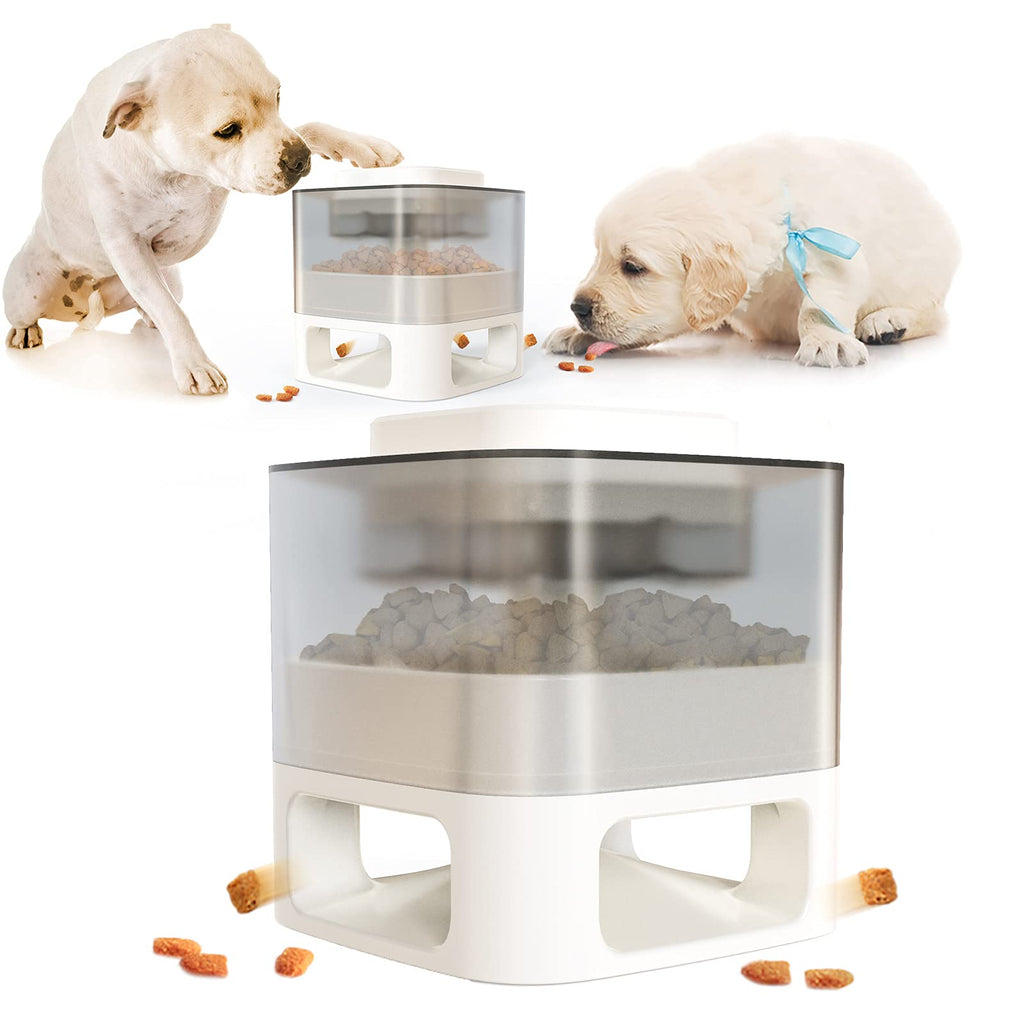 MIDOG Automatic Dog Feeder Treat Toys, Interactive Dog Slow Feeder Food Dispenser for Small Medium Large Dogs, Pet Spring Feeder Puzzle Toy for No More Boredom and Obesity White - PawsPlanet Australia