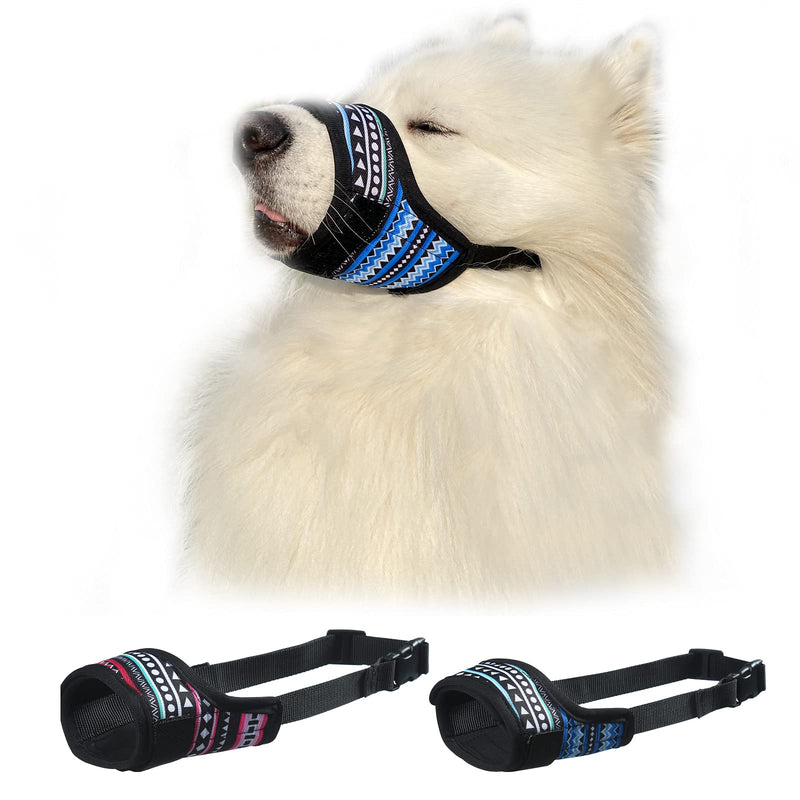 TANDD Dog Muzzle for Small Medium Large Dogs, Dog Muzzles for Biting Barking and Chewing, Puppy Muzzle Soft Nylon Drinkable Breathable Adjustable Loop Muzzle Anti-Dropping S Blue - PawsPlanet Australia
