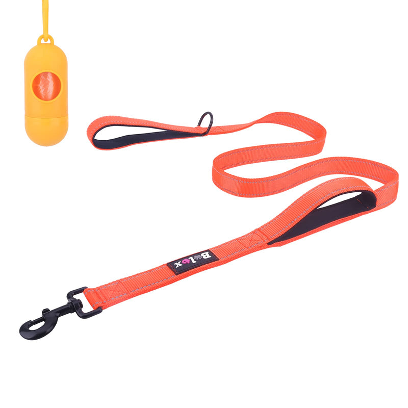 Bolux 5ft Dog Leash, Heavy Duty Rope Leash with 2 Padded Handle – Pet Training Lead with 3M Reflective Double Handle for Traffic Control Safety, Perfect for Large Medium or Small Dog 6FT Orange - PawsPlanet Australia