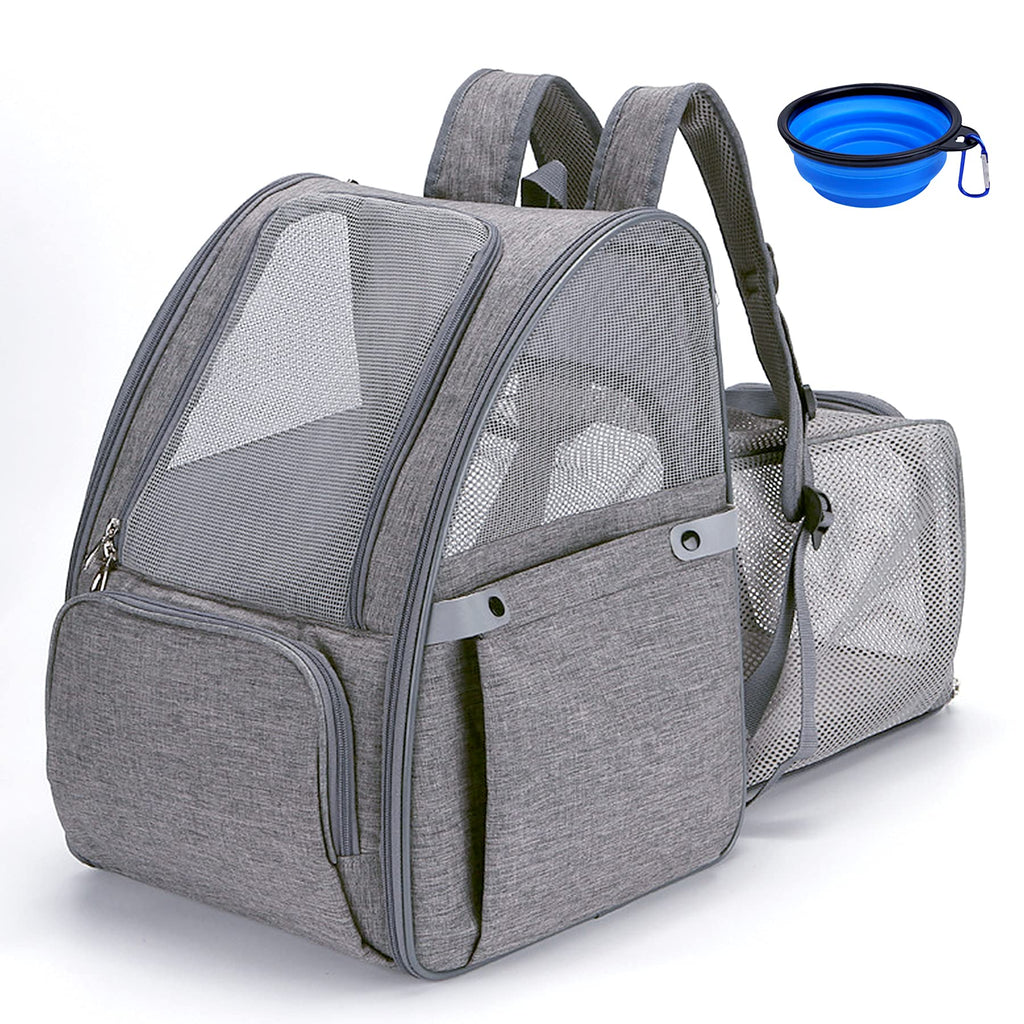 LAYJENSE Pet Carrier Backpack, Dog Carrier Backpack, Expandable with Breathable Mesh for Small Dogs Cats, Pet Backpack Bag for Travel, Hiking, Walking & Outdoor Use, Hold Pets Up to 18 Lbs Grey-1 - PawsPlanet Australia