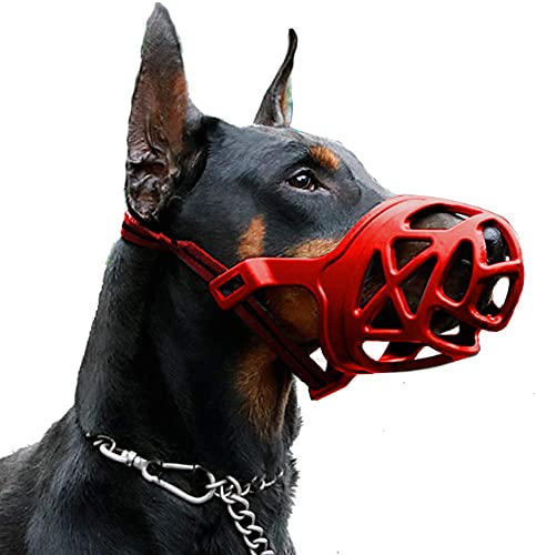 Dog Muzzle, Breathable Basket Muzzles for Small, Medium, Large and X-Large Dogs, Anti-Biting, Barking and Chewing Dog Mouth Cover XS Red - PawsPlanet Australia