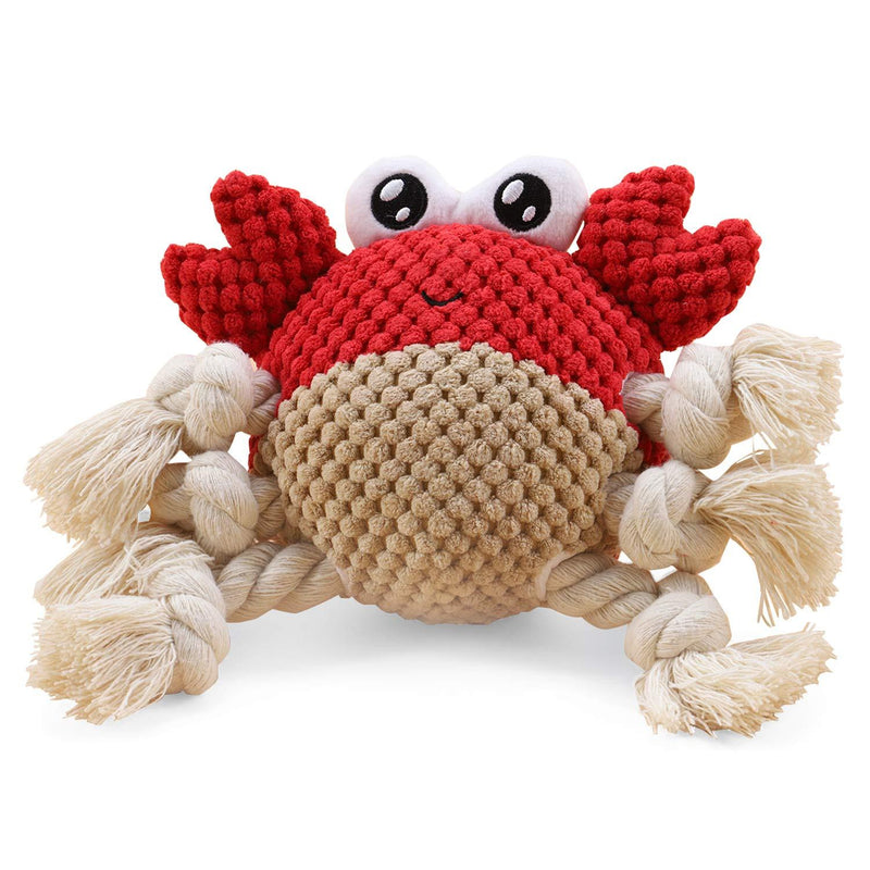 Blnboimrun Dog Toys Dog Plush Toys Dog Squeaky Toys with Crinkle Paper Partial Stuffed Chew Toys for Puppy and Medium Dogs CRAB - PawsPlanet Australia