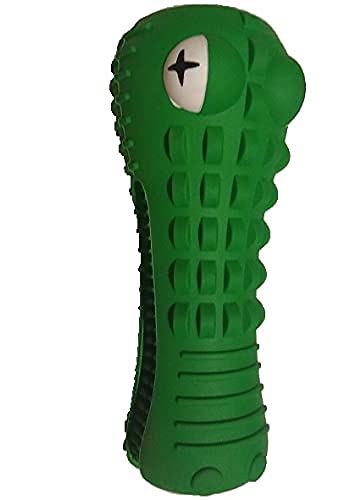 JAKStuff - Alligator Squeaky Toy for Dogs - Aggressive chewers - Medium & Large Breeds - Durable Natural Rubber - Built in Dental Brush - PawsPlanet Australia