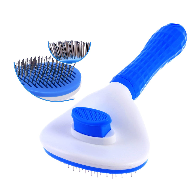 Cat Dog Brushes for Grooming Large Dogs,for Long Haired dogs,INTINI Dog Comb Thick Steel Needle ,Pet Grooming Comb with Massage Heads,One-button Hair Removal,No Bending, No needle Jam, No Skin Damage - PawsPlanet Australia