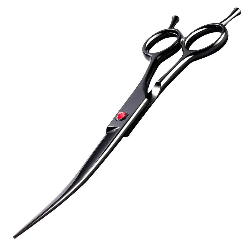 Intini 7.5" Curved Dog Grooming Scissors,Professional Pet Grooming Shears with Safe Round Tips, Shears for Dogs with Thick Hair,Dematting Tool for Dogs,Light Weight, Right and Left Hands - PawsPlanet Australia