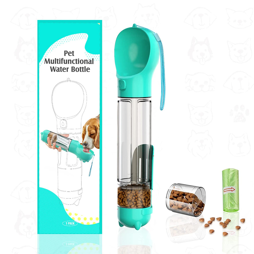 GaamfGee Dog Water Bottle Portable Pet Water Bottle for Walking 22 OZ Leak Proof 4 in 1 Portable Pet Travel Water Dispenser for Drinking and Eating Combo Cup for Cats and Puppy Food-Grade Material - PawsPlanet Australia