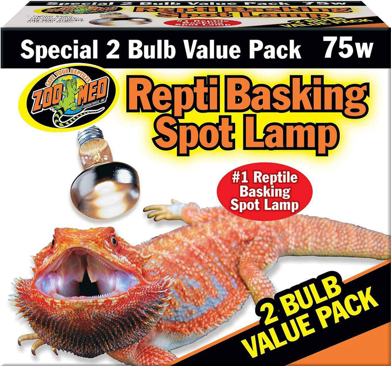 Repti Basking Spot Lamp 2 Bulb Value Pack 75W (New Version) - PawsPlanet Australia