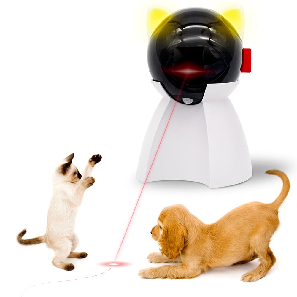 Cat Toy Interactive Automatic, Motion Activated Laser Toy for Indoor Cats/Dogs/Kitten/Kitty, USB Rechargeable, Auto On/Off, Fast and Slow Random Pattern, Silent - PawsPlanet Australia