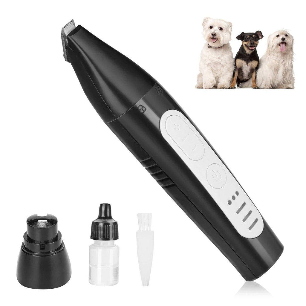 Number-one Electric Dog Clippers Pet Nail Grinders, 2 in 1 Rechargeable Low Noise Pet Hair Trimmer, Electric Dog Nail File with 3 Speeds Cordless Dog Trimmer, Pet Grooming Kit for Hair Around Face - PawsPlanet Australia