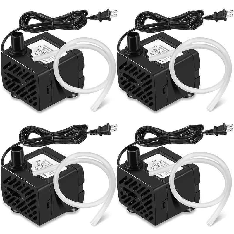 4 Sets Mini Submersible Water Pump 3W 50GPH Aquarium Mini Fountain Pump Pet Water Submersible Fountain Pump for Aquarium, Fish Tank, Wave Maker Pump, Pond, Fountain, Hydroponics - PawsPlanet Australia