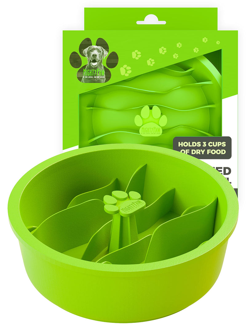Mighty Paw Slow Feed Dog Bowl Insert | Interactive Puzzle Maze Feeder for Fast Eaters. Prevents Gulping and Vomiting. Holds 3 Cups of Food Pets. Dishwasher-Safe BPA-Free Silicone Medium Green - PawsPlanet Australia