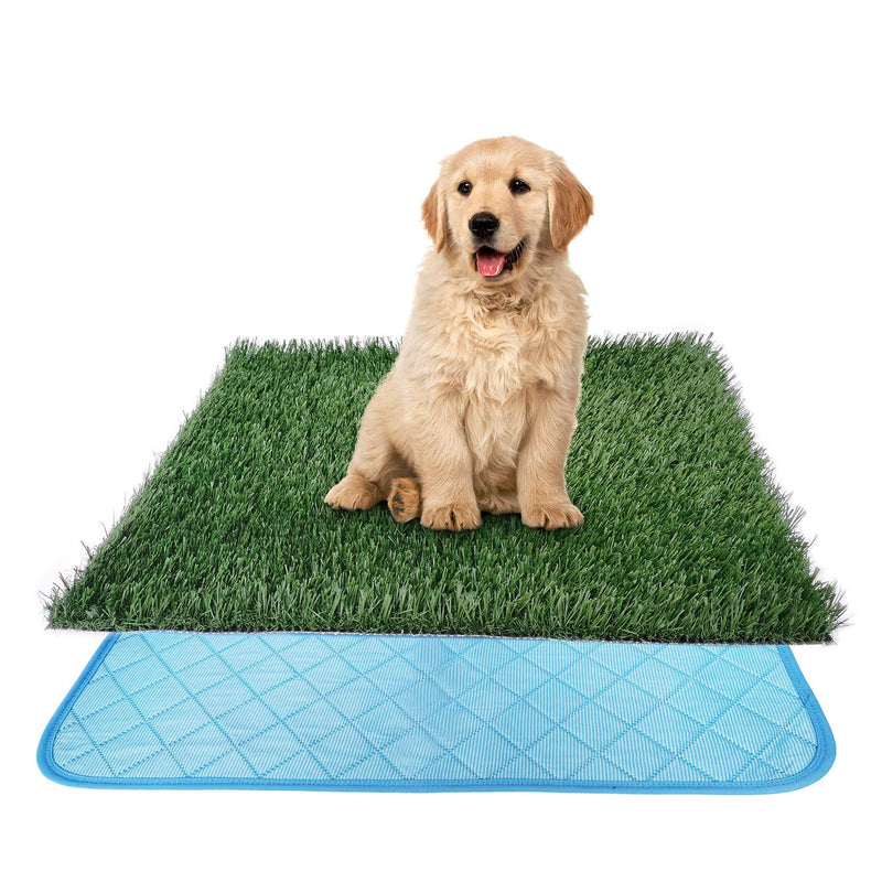 Dog Grass Pee Pads 2 Packs, Artificial Grass Turf Dog Grass Mat and Washable Puppy Grass Pee Pad for Indoor Outdoor Potty Training Use, Professional Reusable Dog Grass Pad for Medium and Small Dogs - PawsPlanet Australia