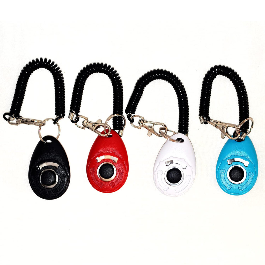 Cyclpet 14 Multi-Colorful Dog Clicker - Large Medium Small Dogs Training Clicker with Wrist Strap. Black,Red,White,Sky Blue - PawsPlanet Australia