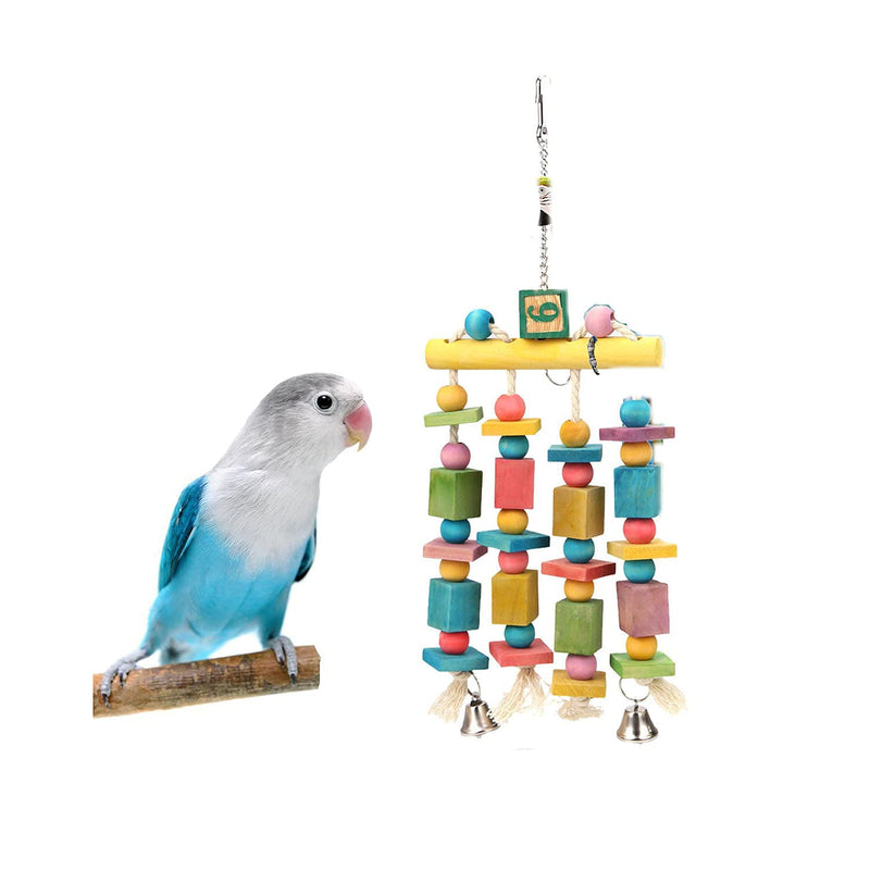 Wood Bird Chewing Toys, Multicolored Natural Wooden Blocks,Blocks Parrot Tearing Toys, Bird Parrot Chewing Sticks Toys for Finch, Budgie, Parakeets, Cockatiels, Conures, Love Birds and Amazon Parrots - PawsPlanet Australia
