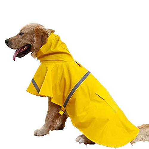 Yukon Dog Raincoat Waterproof Rain Jacket Poncho with Hoodie and Reflective Strips for Large Dogs (Orange, Medium) Orange - PawsPlanet Australia