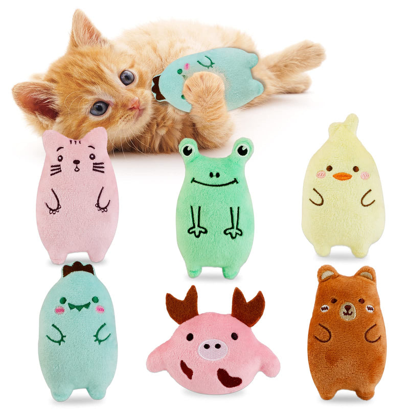 Legendog Catnip Toys - 6PCS Plush Cat Kicker Toys, Interactive Cat Toys for Indoor Cats, Soft Kitten Toys, Cute Cat Chew Toys, Assorted Pillow Pet Toys for Cats - PawsPlanet Australia