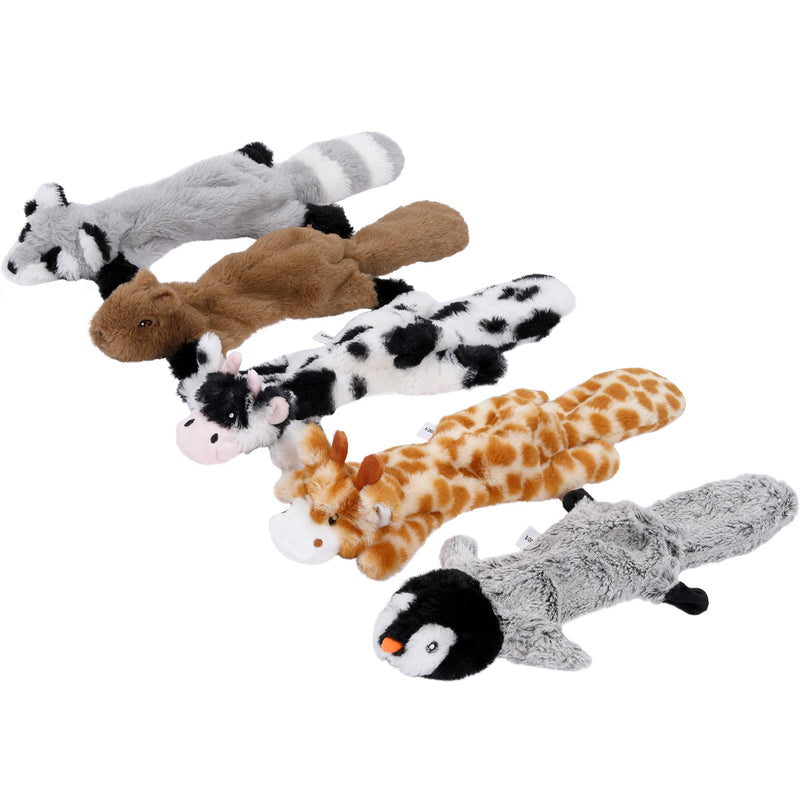 IOKHEIRA Squeaky Dog Toys,No Stuffing Plush Chew Dog Toys with Squeakers,Durable Stuffingless Soft Plush Dog Toys Interactive Crinkle Dog Toys Set Gifts for Small Medium Large Dogs Fun Skin,5-Packs 5 Packs - PawsPlanet Australia