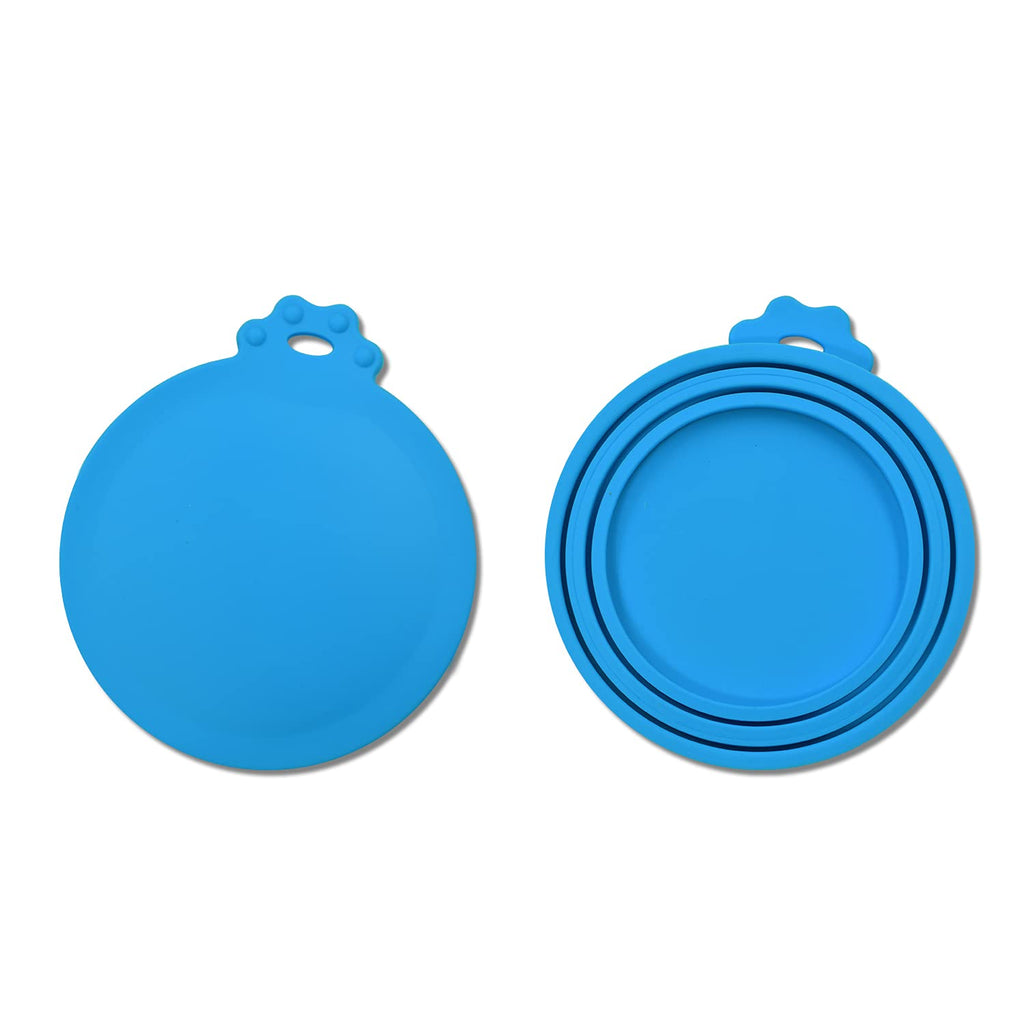 AOKLANT Pet Food Can Cover .The Universal Silicone can lid is Durable and has Good Sealing. Suitable for Most Standard Size cans of Cats and Dogs 2 Pack Blue - PawsPlanet Australia