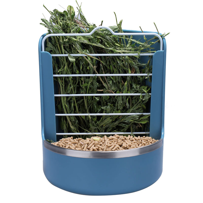 RUBYHOME Rabbit Feeders Hay Food Bin Feeder, Grass and Food Double Use Rabbit Feeder,Hay Feeders Supply for Rabbit Guinea Pig Chinchilla Navy Blue,Large - PawsPlanet Australia