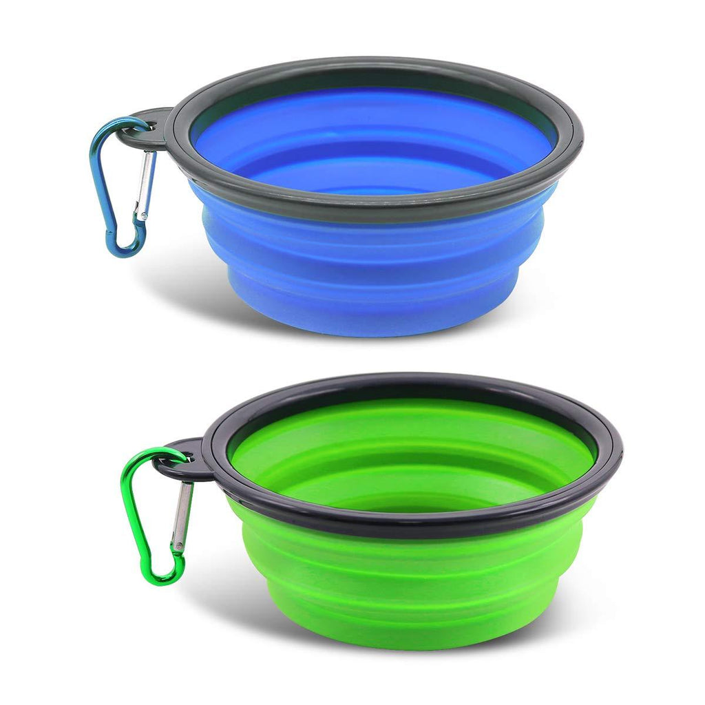 Yanvsvda Collapsible Dog Bowl, 2 Pack Portable Pet Feeder, Foldable Expandable for Dog or Cat Food Water Feeding, Travel Bowl Free Carabiner (Small) Small - PawsPlanet Australia