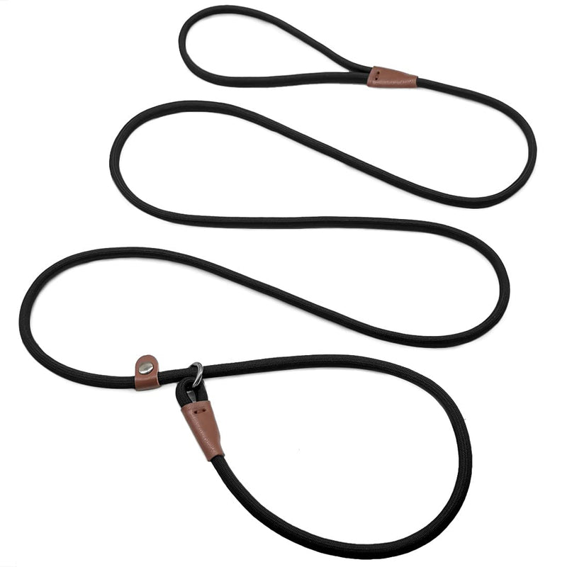 MayPaw Slip Lead Control Leash for Dogs No Pull, 13+ Colors Classic Dog Leash 7FT Pet Slip Leash, 1/4” Rope Leash for Small Medium Animals 7ft*1/4" black - PawsPlanet Australia