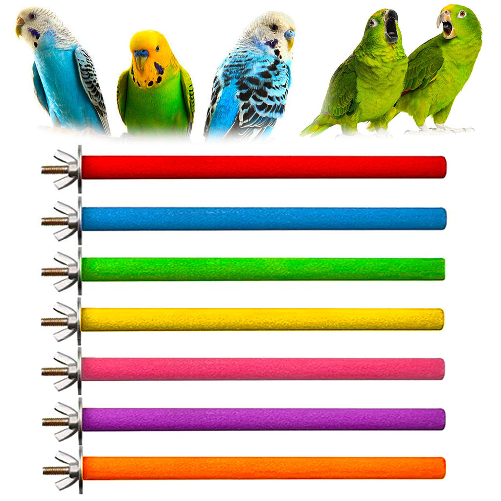 N\Y Bird Perch Stand Toys, Parrot Stand Wood Paw Grinding Stick Bird Cage Perch Toy, Colorful Parrot Perch Platform Natural Wild Grape Stick for Standing Climbing Toy Cage Accessories (7 Colors) - PawsPlanet Australia