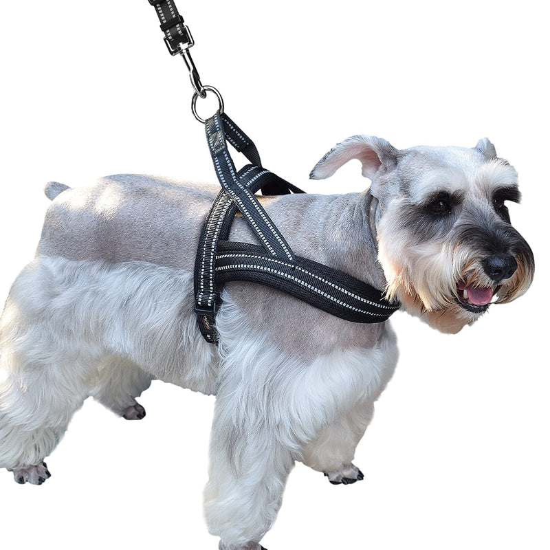 Easy Walk Dog Harness,Reflective No-Choke Dog Halters for Small Medium Lager Dogs,Adjustable Durability No Pull Dog Vest Harness(Black, S,6-12KG) black - PawsPlanet Australia